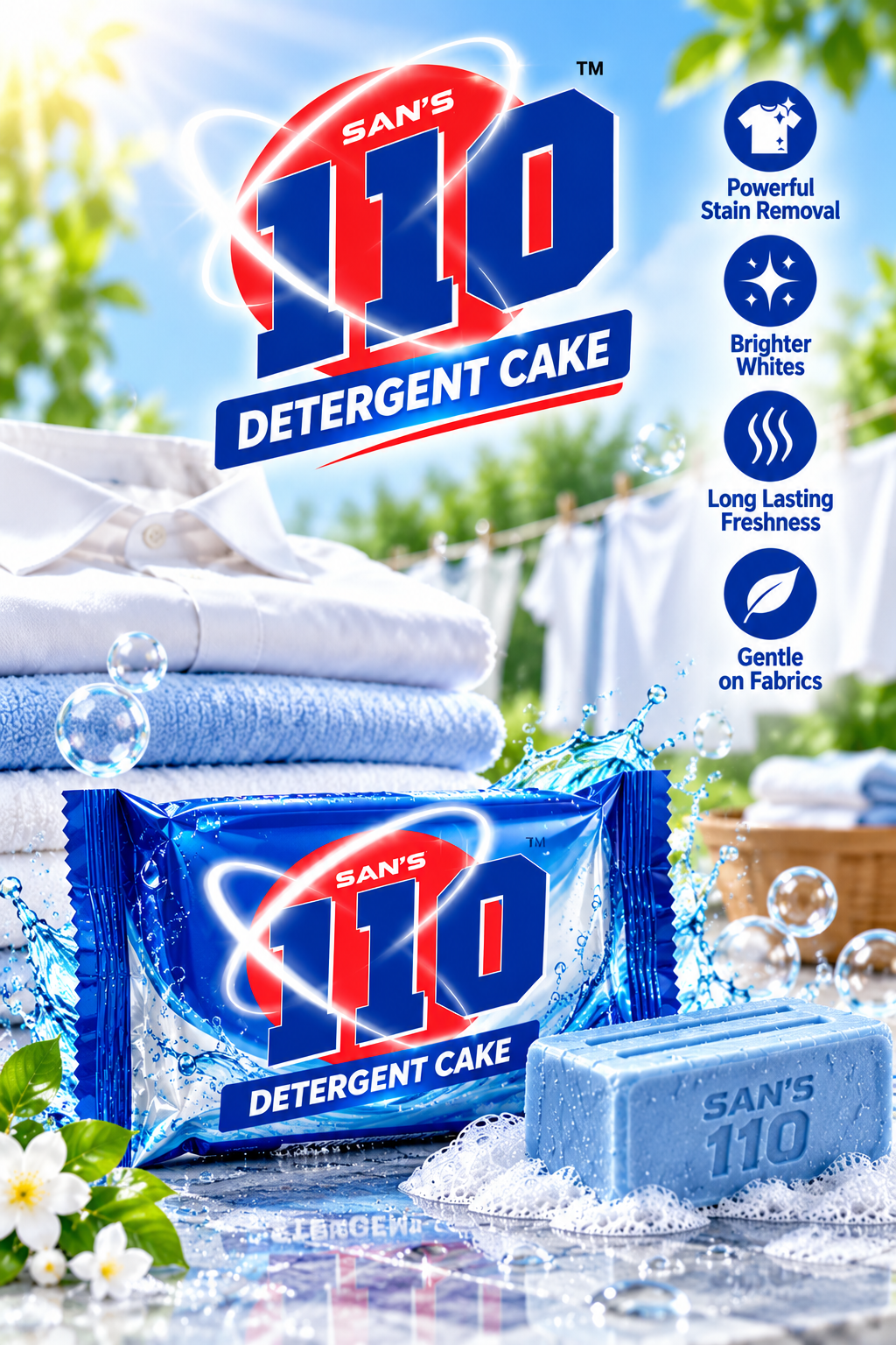 SAN’S 110 detergent cake advertisement