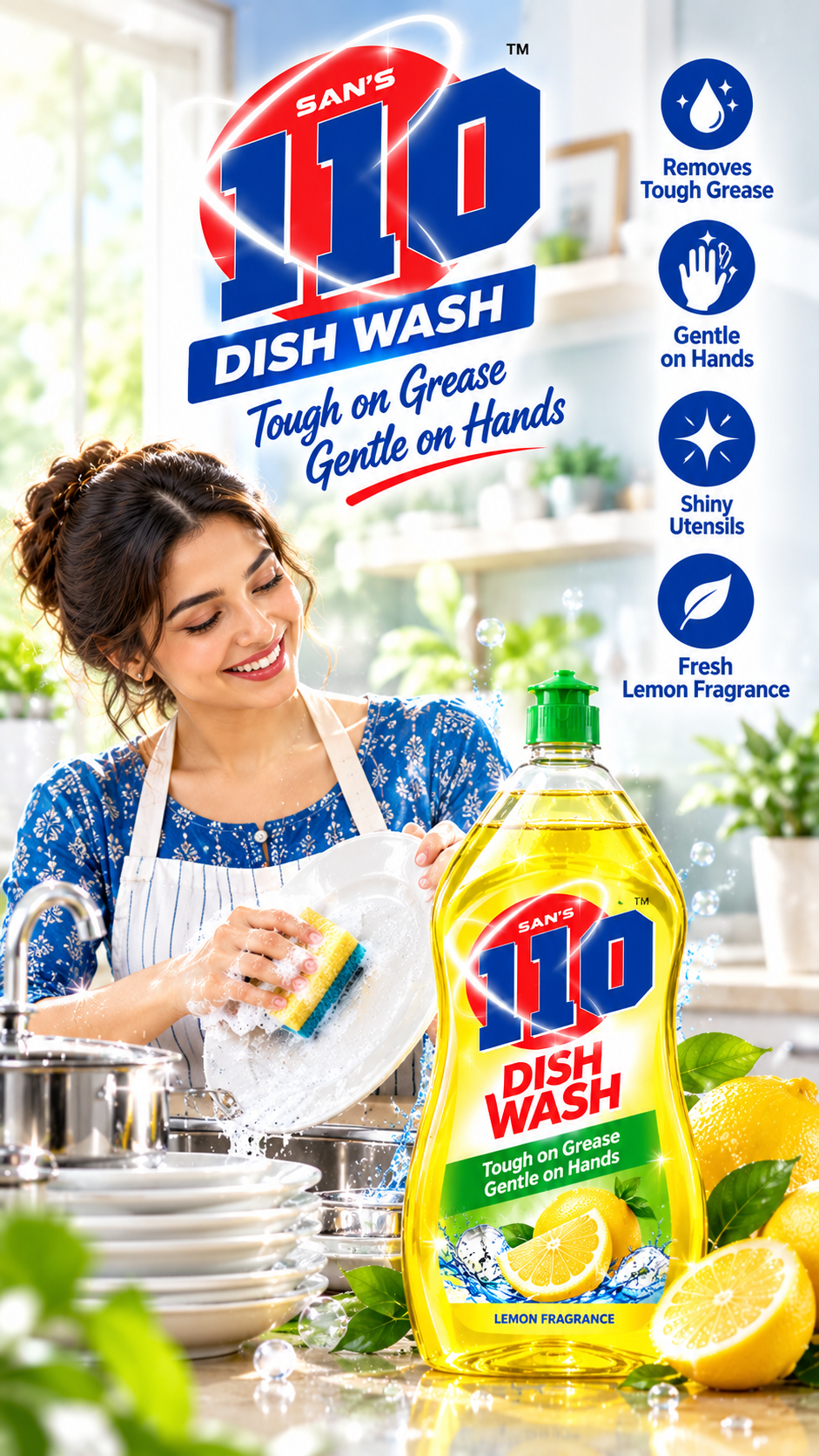 SAN’S 110 dish wash advertisement