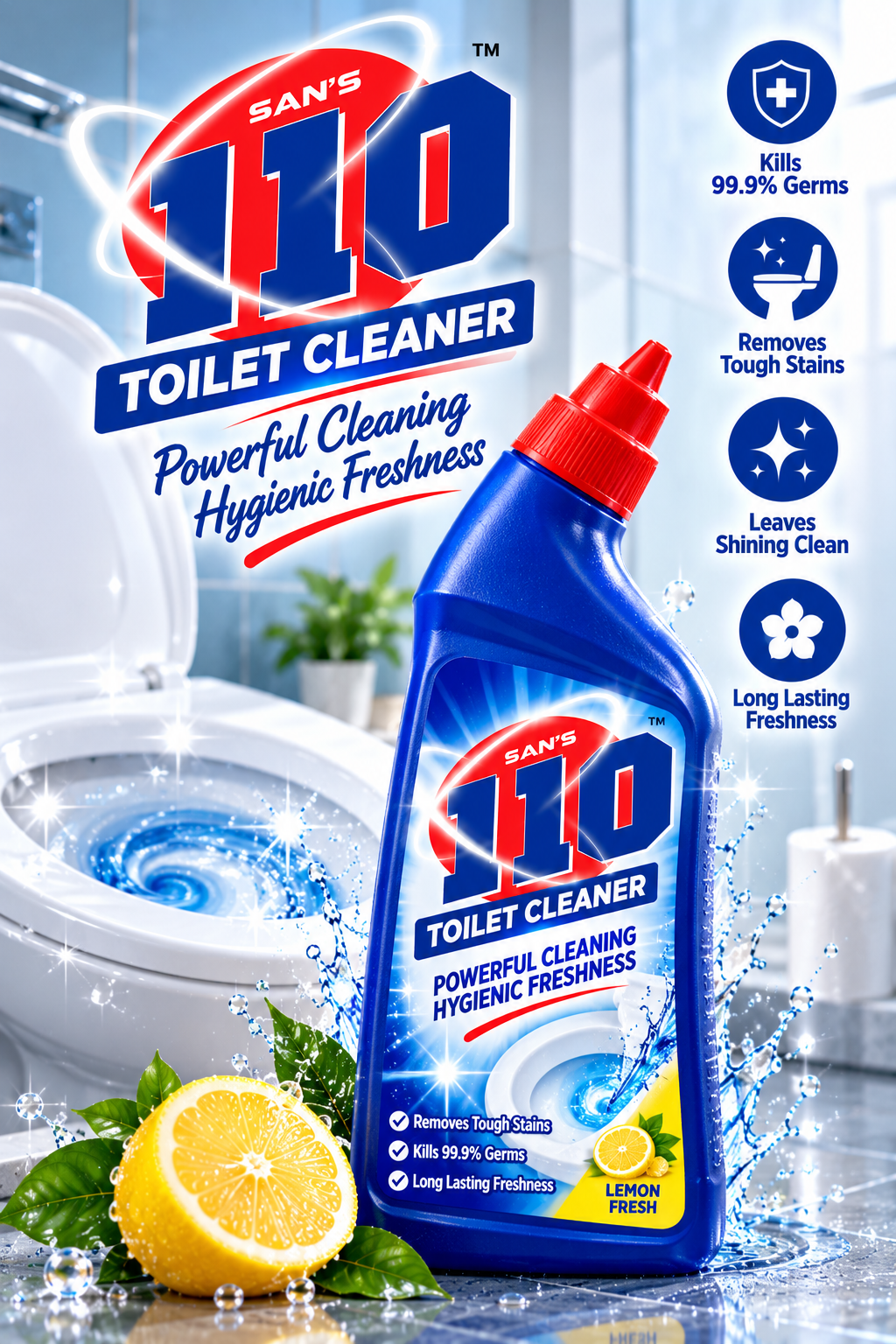 SAN’S 110 toilet cleaner advertisement